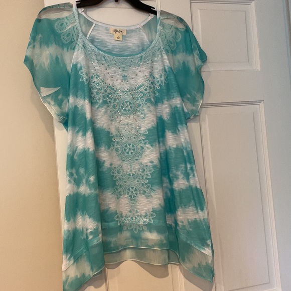 Style & Co Sea Green Top NWOT Size: L - Picture 3 of 8